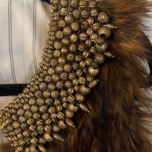 GRYPHON NEW YORK FAUX FUR BRASS VEST - Picture 3 of 8